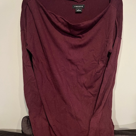 Off Shoulder Maroon Sweater - Picture 1 of 2